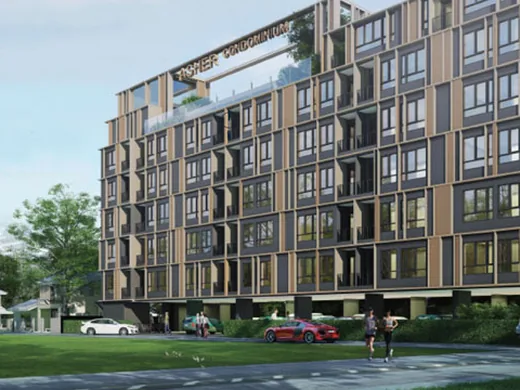 ภาพเรนเดอร์อาคาร ASHER Naii คอนโดโลว์ไรส์ ทำเลสุทธิสาร – สะพานควาย